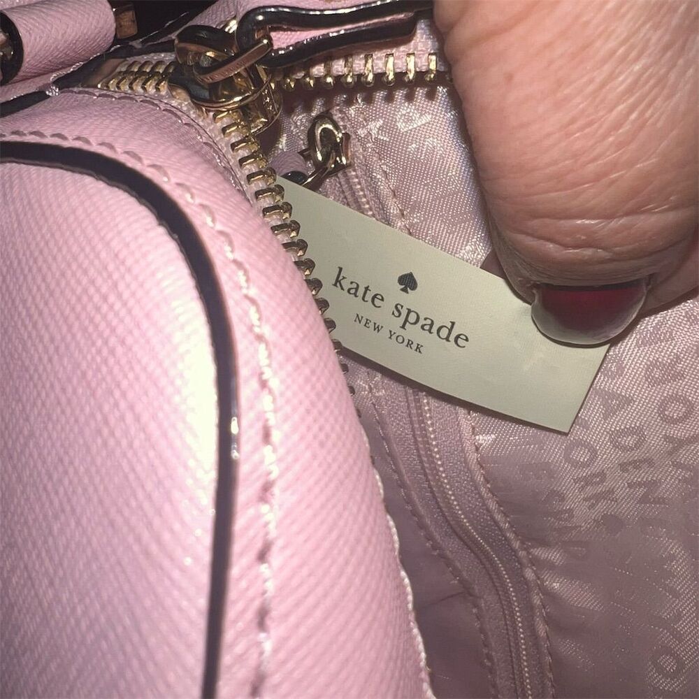 Kate Spade Pink Saffiano Leather Crossbody Bag Adjustable Strap - Picture 10 of 11